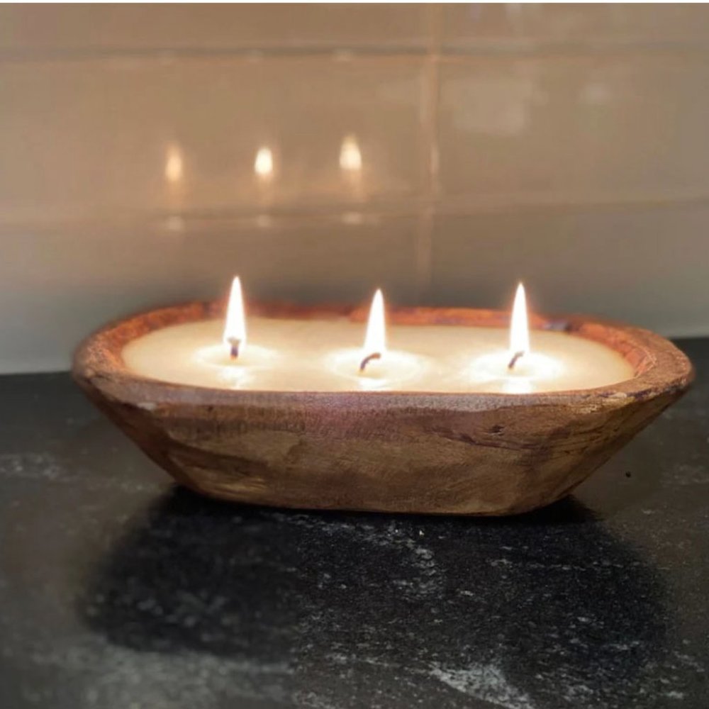 Carved Bowl Scented Hand Poured Candle